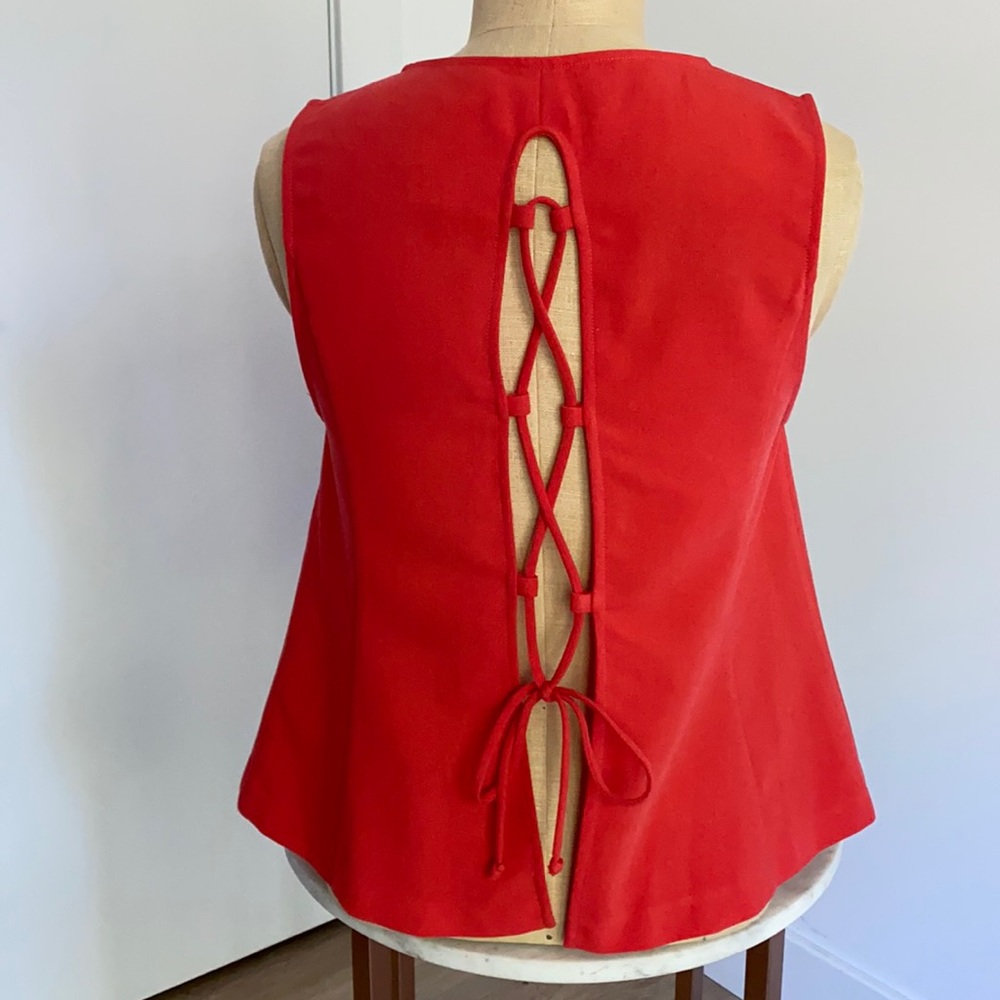 Free People Sleeveless Lace Up Swing Blouse Sz S